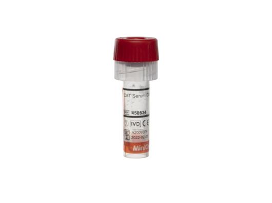 450534 MiniCollect® пробірка з CAT Serum Clot Activator, 0.5 / 1 мл, червоний
